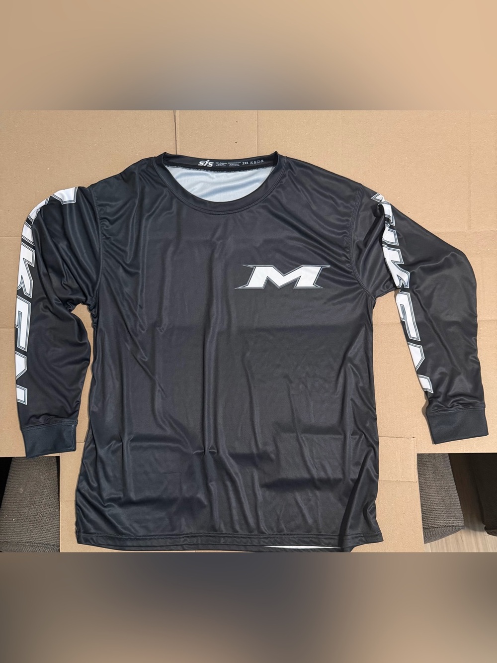 Miken Smash It Sports Black Long Sleeve Performance Shirt with White Logos